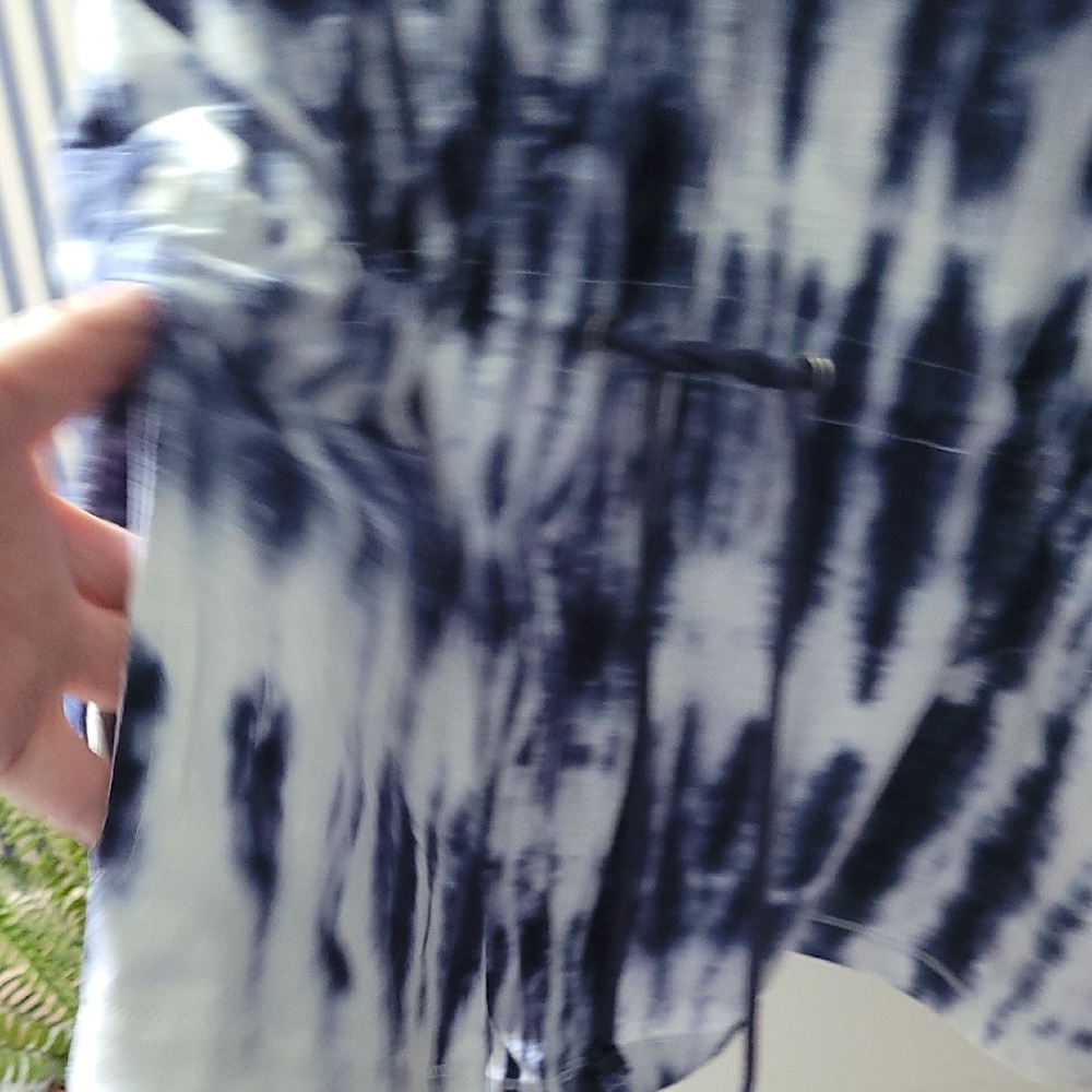 Blue & White Tie Dye Utility Jacket. Paradise Shores. XlL - Picture 3 of 9